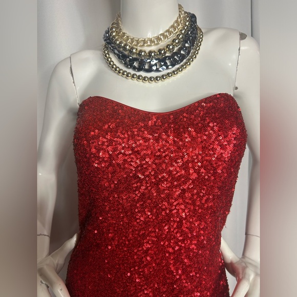 NWT Jadore Sweetheart Red Sequence Mini Cocktail dress - Picture 5 of 9